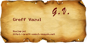 Greff Vazul névjegykártya
